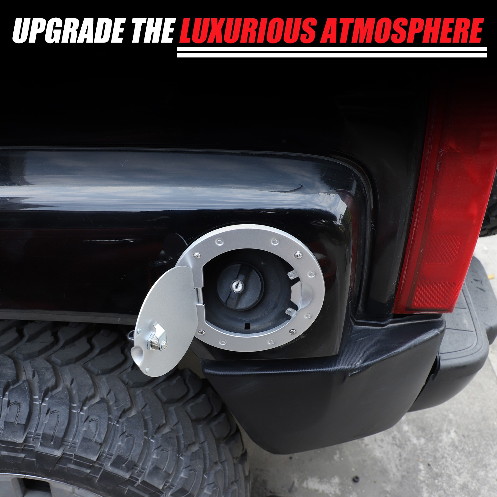 Alloy Fuel Filler Door Cover Gas Tank Cap w/keys Lock For Hummer H3 05-09 Sliver