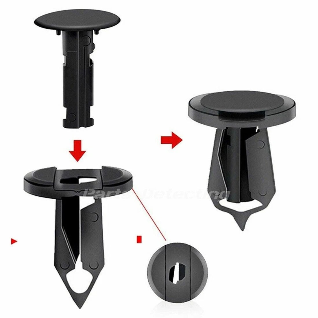 USA 100X 8mm Bumper Clips Retainer Auto Car Plastic Rivets Fastener Fender Push
