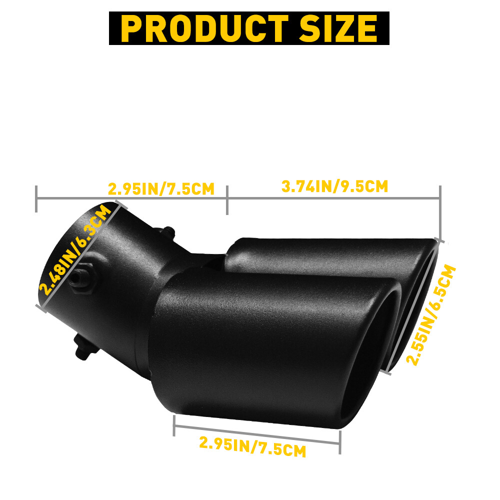 Black Car Stainless Steel Dual Exhaust Pipe Muffler Tip Tail Burnt Titanium Rear