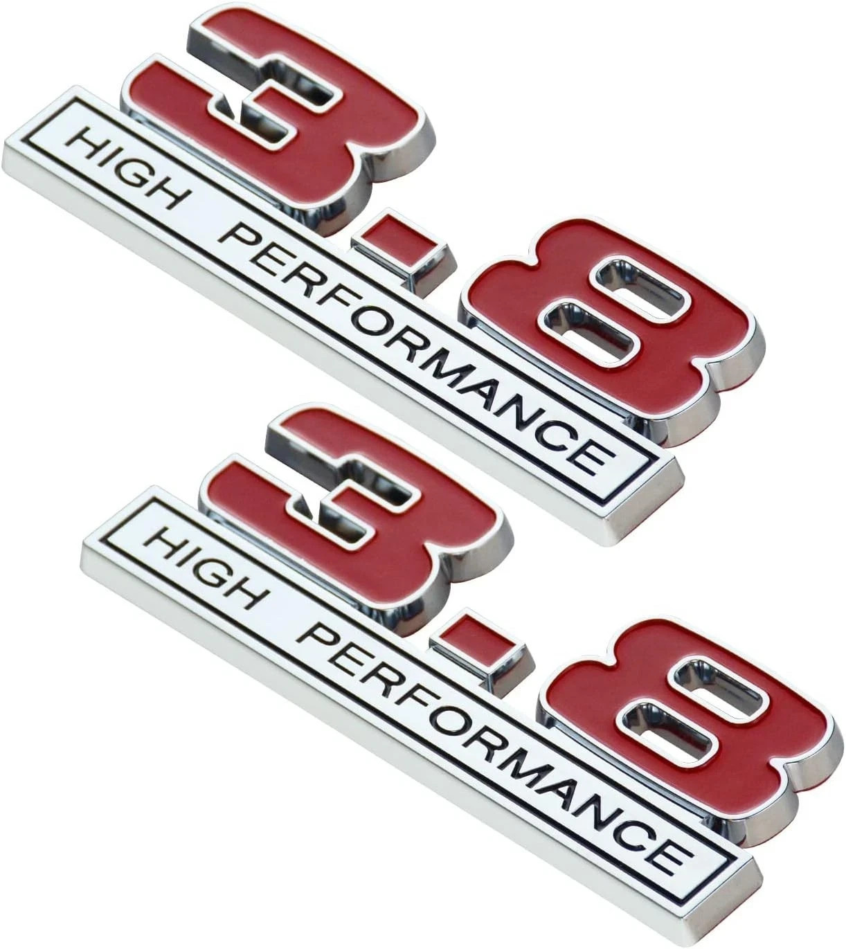 Pair Set 3.8 3.8L High Performance Badge V6 3D Stick On Embossed Emblem