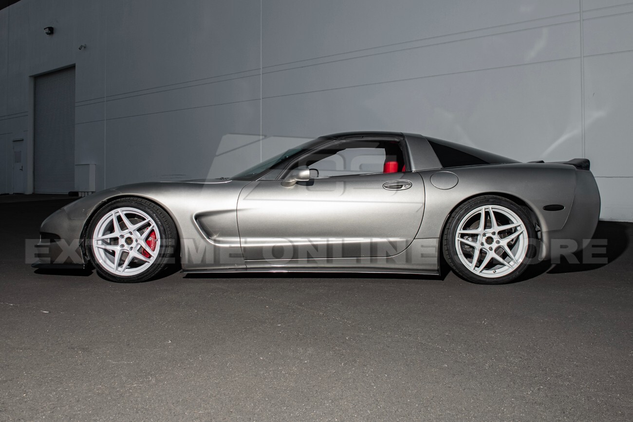 For 97-04 Corvette C5 | ZR1 Style Hydro-Dipped Carbon Fiber Side Skirts Panel