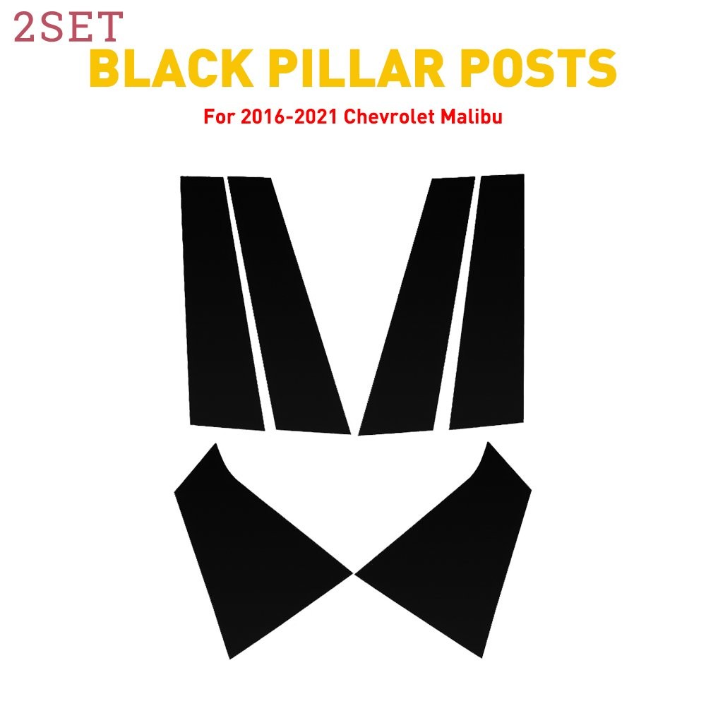 Fit Chevrolet Malibu 2016-2021 12pcs Glossy Black Pillar Posts Door Trim Cover U