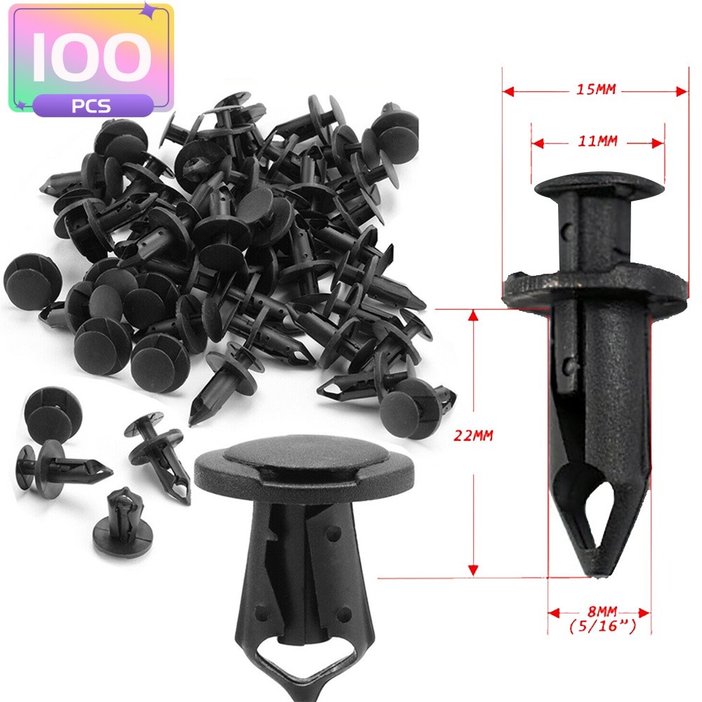 Labwork 100xCar 8mm Dia Hole Plastic Rivets Fastener Auto Fender Push Pin Clips