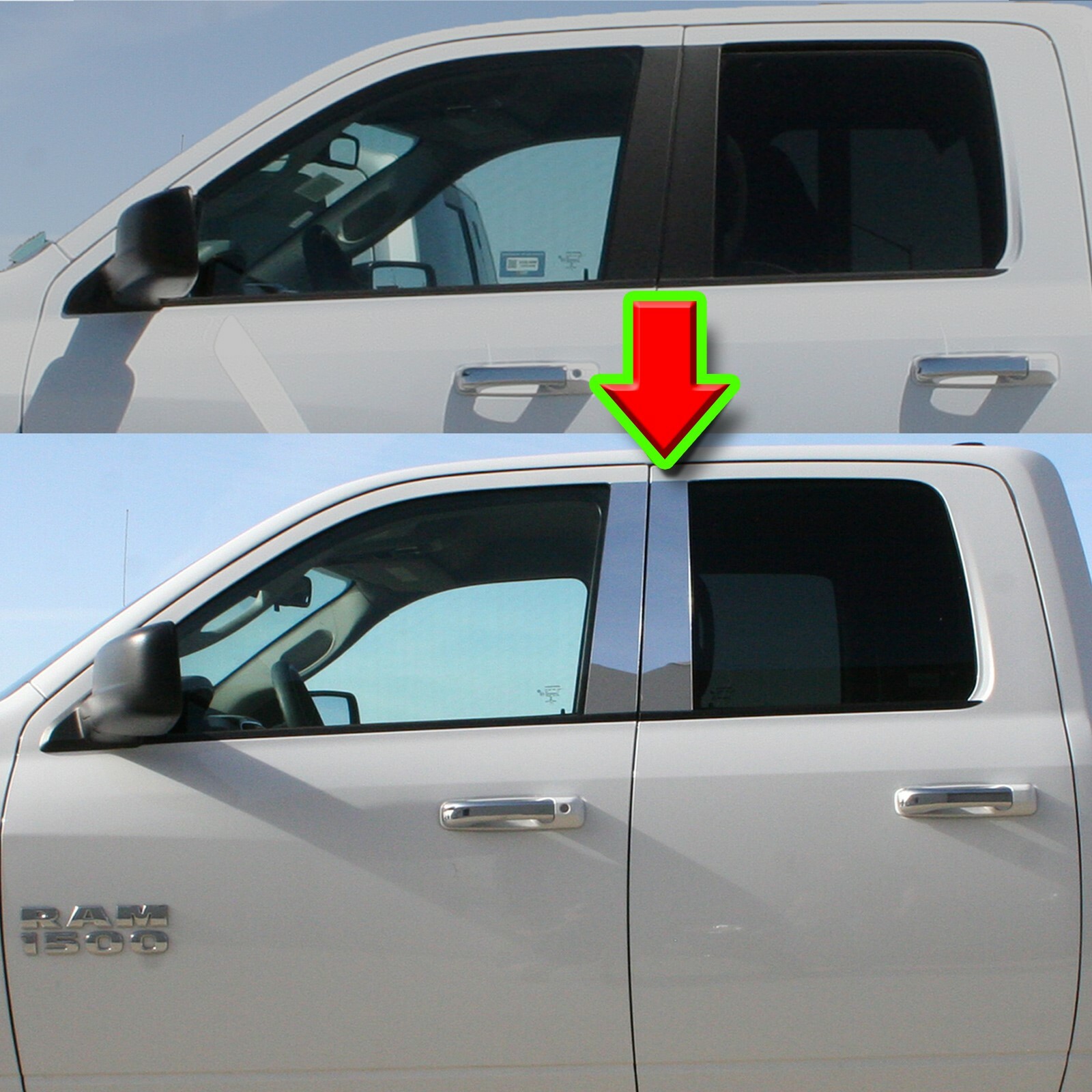 Chrome Pillar Trim for Honda CRV 97-01 6pc Set Door Cover Mirrored Window Post