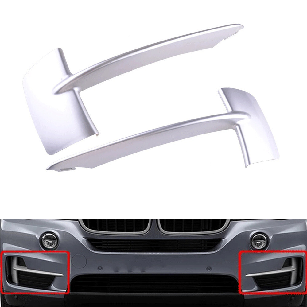 2Pcs Front Bumper Grille Molding Trim Insert For BMW X5 F15 2014 2015 2016 2017