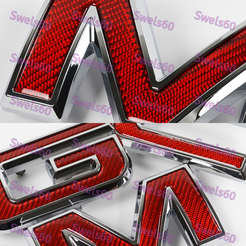 Red Carbon Front Grill Grille Emblem 2019 – 2024 GMC Sierra 1500 2500HD 3500HD