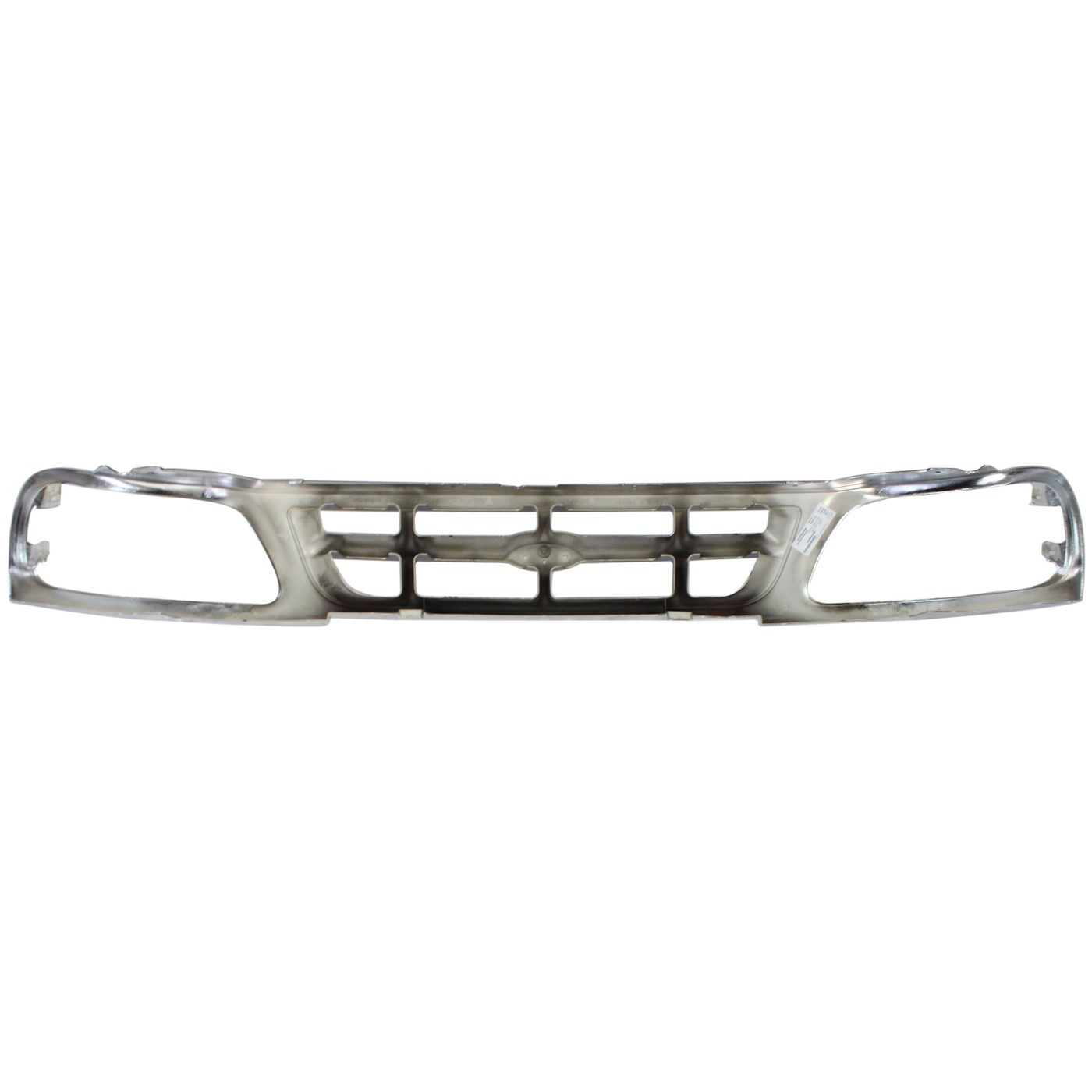 Grille For 97-98 Ford F-150 F-250 Chrome Shell w/ Gray Insert Plastic