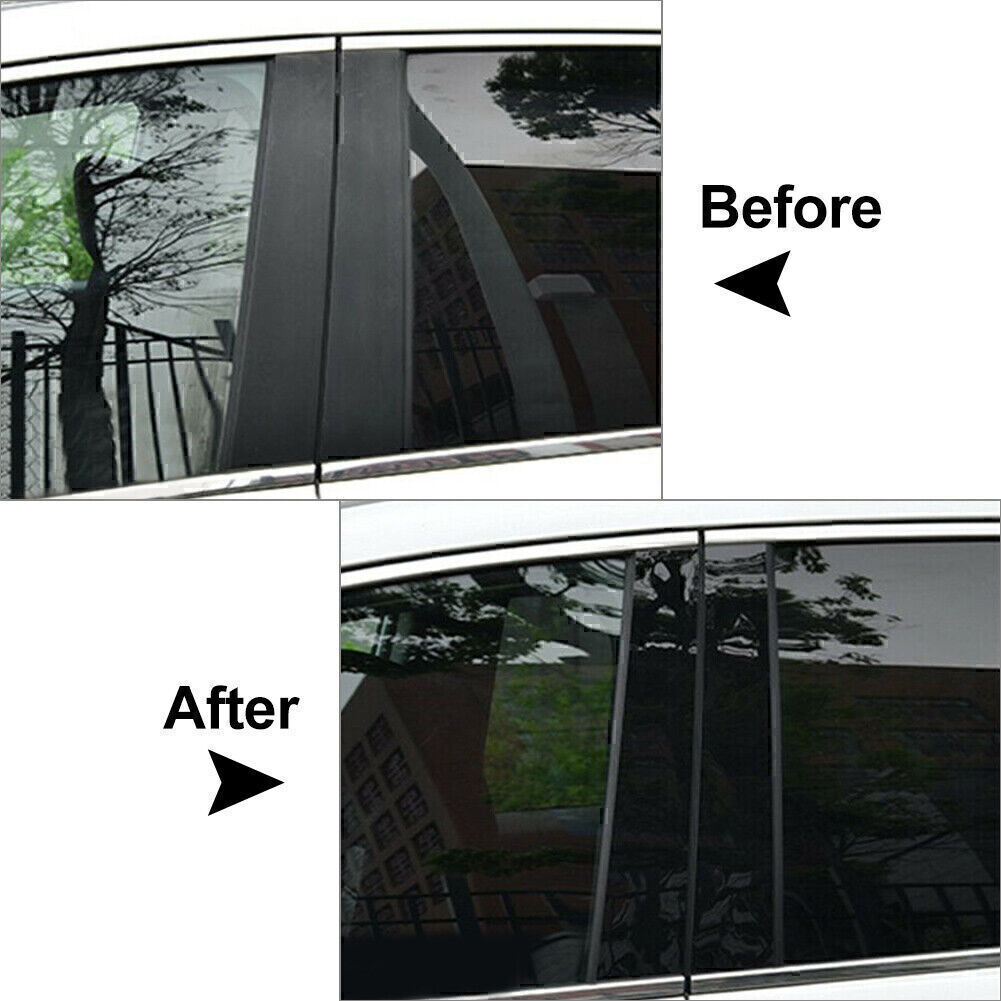 Pillar Posts Door Trim Glossy Black Cover FOR VW Jetta Sedan 2006-2010 (6pcs)