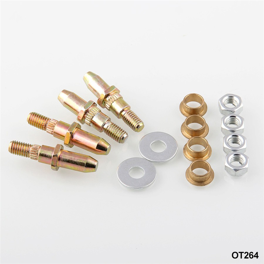 Zinc Plated Steel Car Door Hinge Pins+Bushing Kit +Nut+Flat Washer Set USA Ship