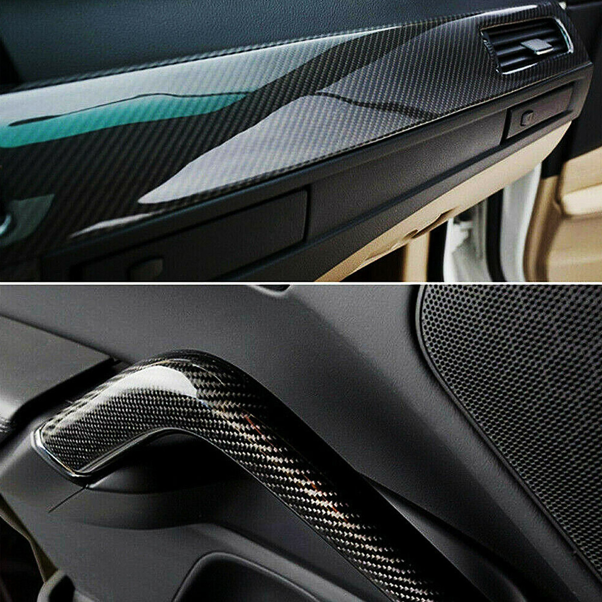 30*152cm Auto Accessorie 7D Carbon Fibre Sticker Car Interior Color Turn Sticker