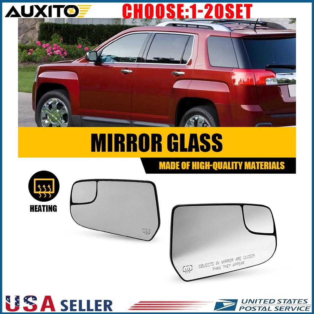 LH RH Heated Mirror Glass For 2010-2017 GMC Terrain Chevrolet Equinox 2-10X