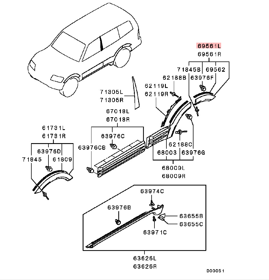 Overfender Rear Left See Description for Mitsubishi PAJERO V76W MK3 2.8T