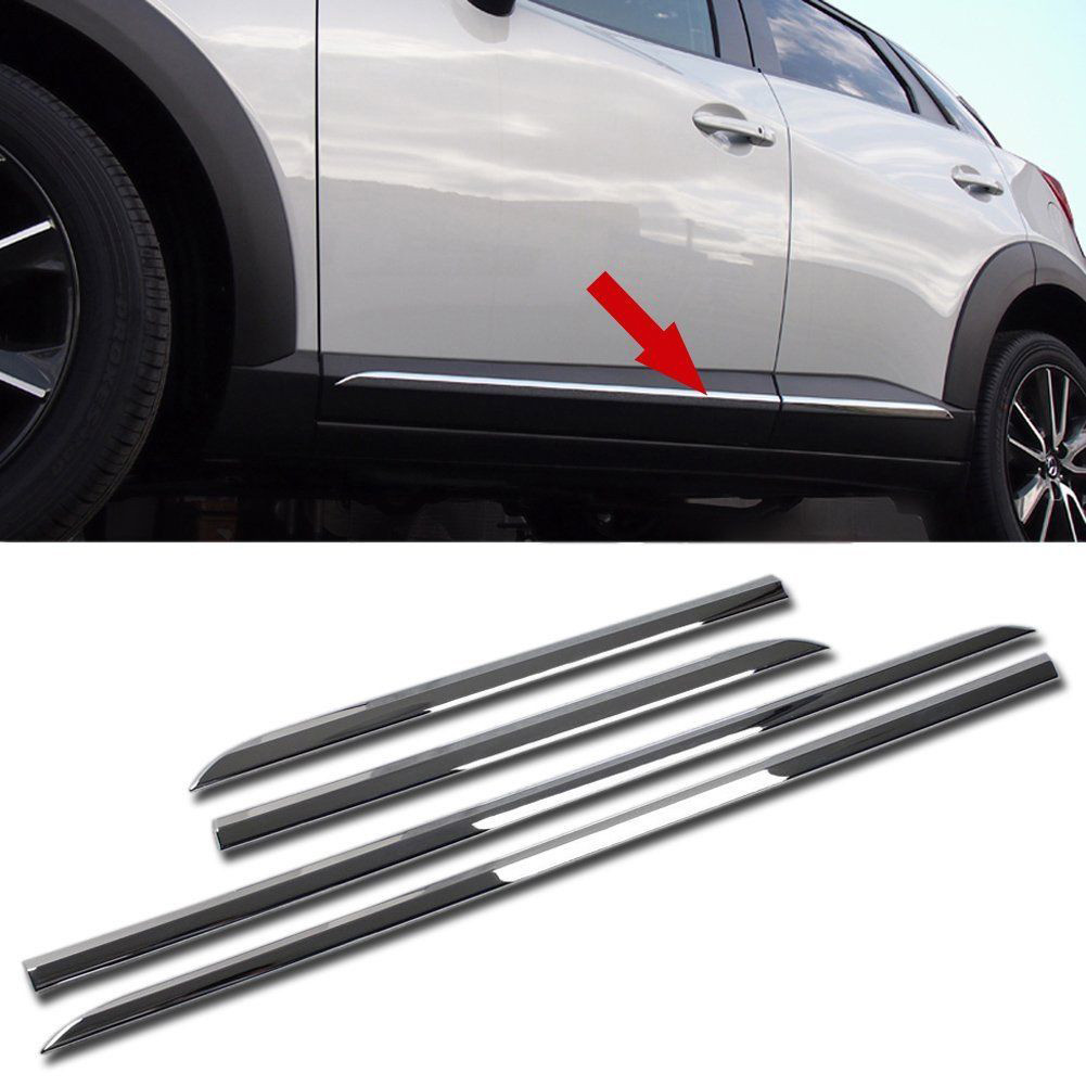 Chrome Body Side Door Molding Line Cover Decor For Mazda CX-3 CX3 2016-2021