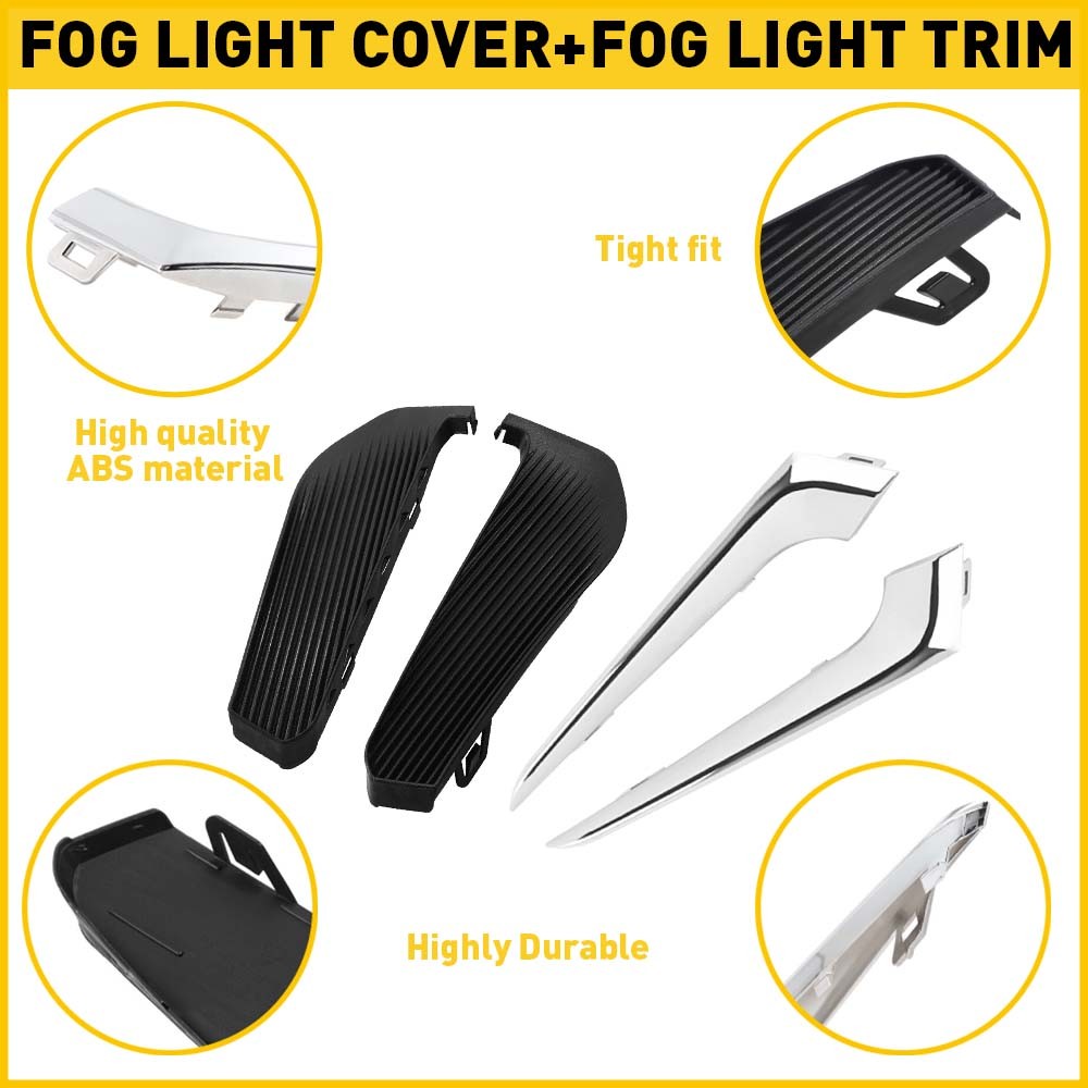Front Fog Bumper Light Lamp Cover Trim Set Fit 2016 17 18 Chevrolet Malibu USA