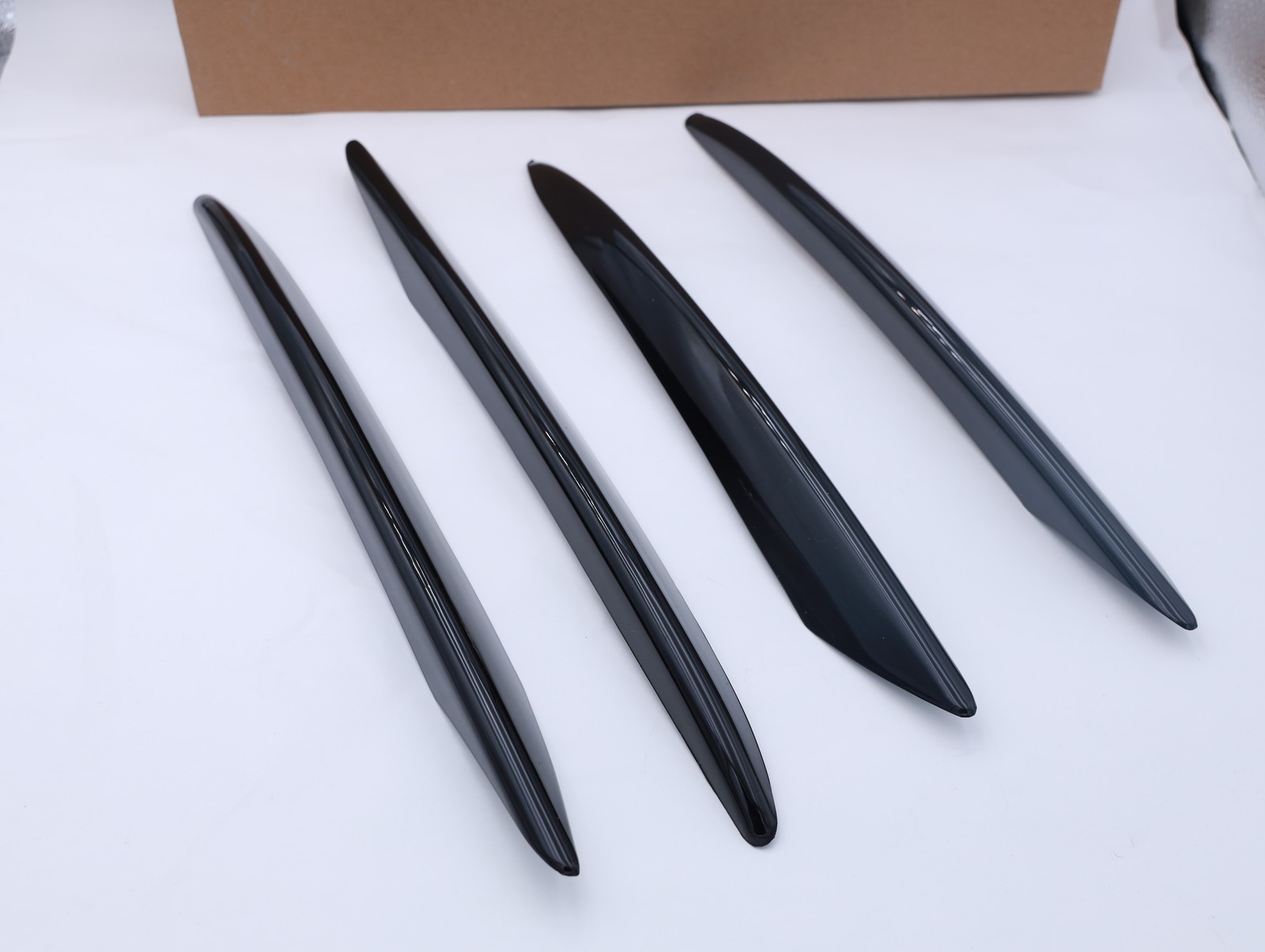6X Benz W213 E200 E300 E250 2016-2020 Glossy Black Front Bumper Lip Spoiler Fins