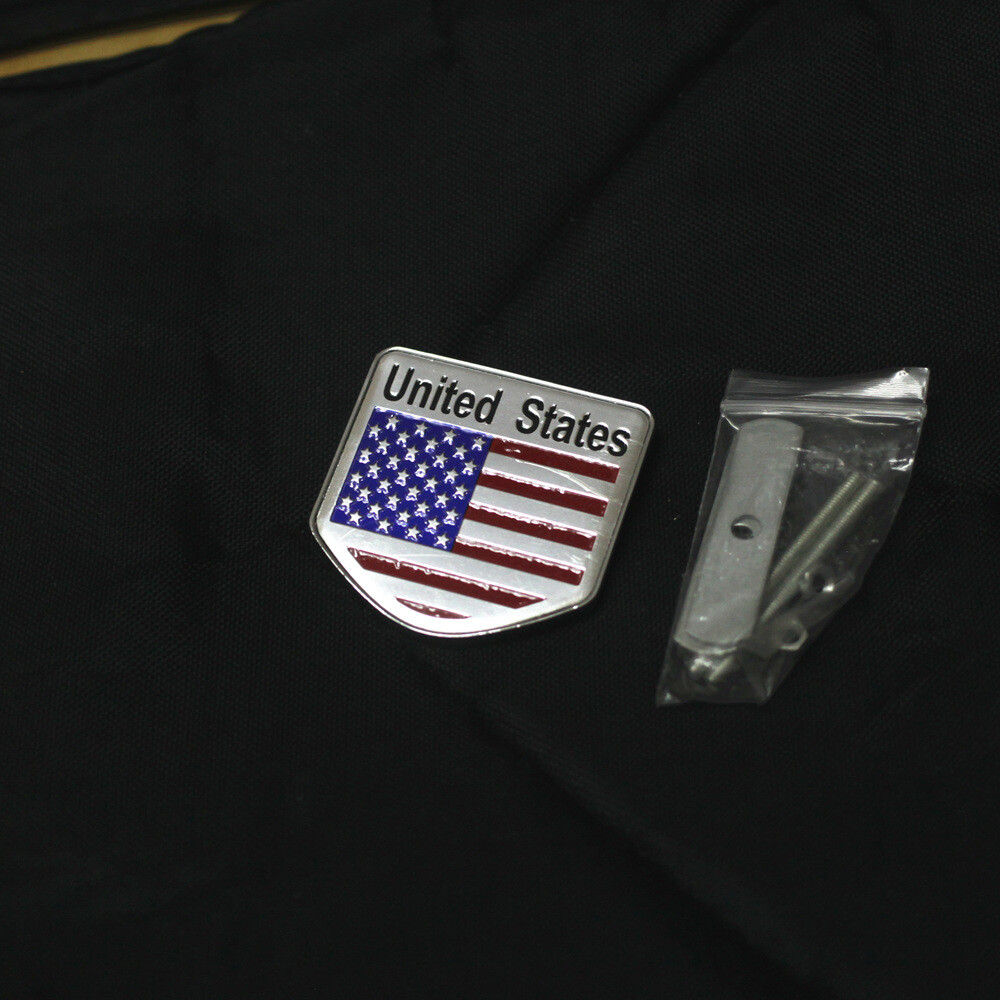 1x United States Flag Metal Grille Emblem Badge 3D Sports USA America Car Motors