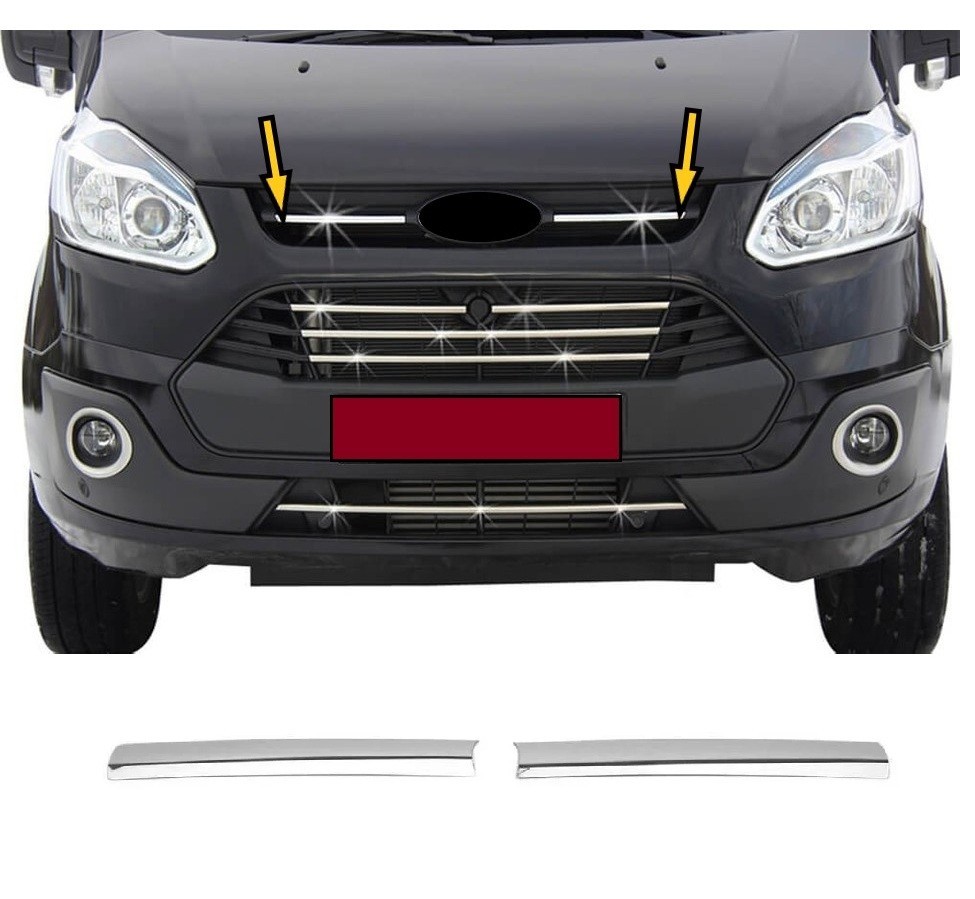 Front Grille Chrome Cover Molding Trim For CUSTOM 2012-2018 2PCS Stainless Steel