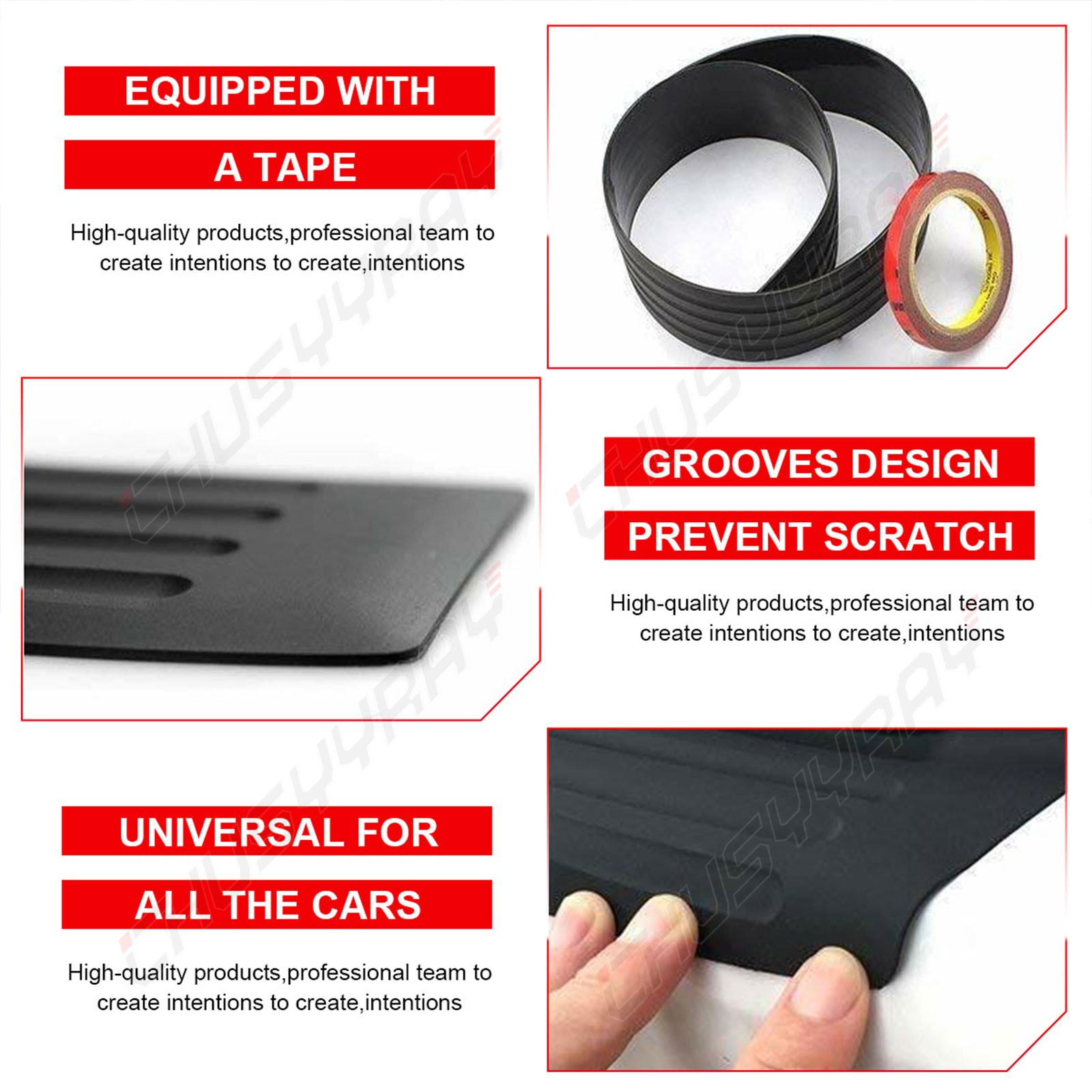 Car Rubber Rear Bumper Protector Stickers Trim Protection Auto part Accessories