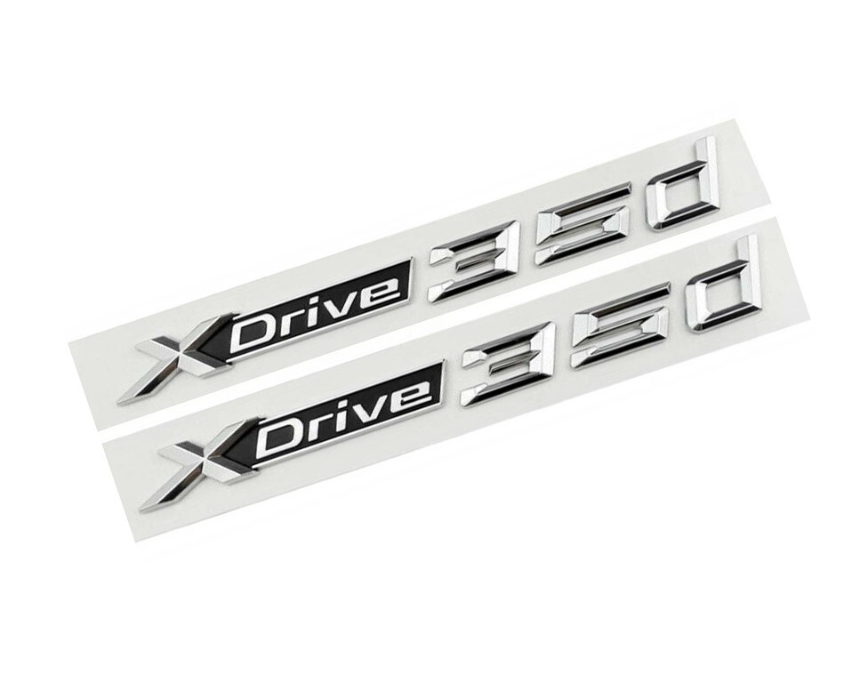 2pcs For BMW XDrive 35d Car Emblem Sticker Sport M Badge XDrive 35d New（Chrome）