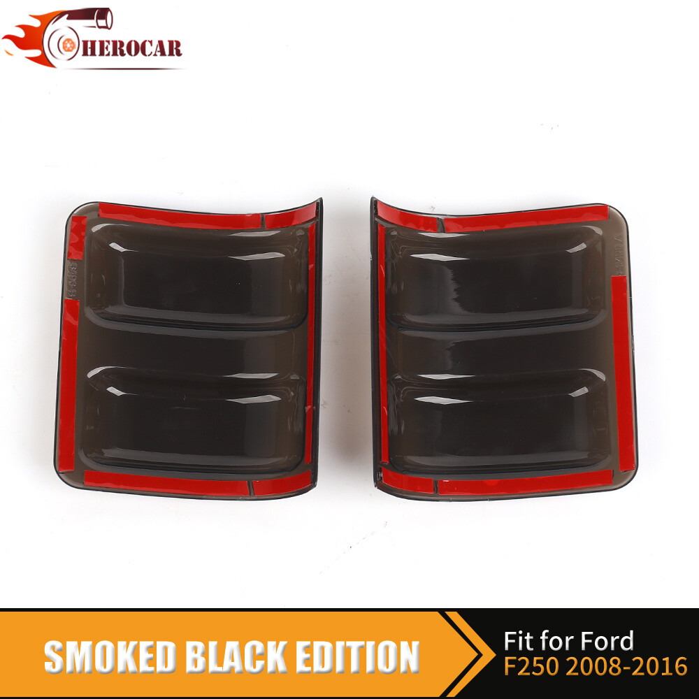Smoked Door Side Mirrors Turn Signal Light Covers For Ford F250 F350-550 2008-16