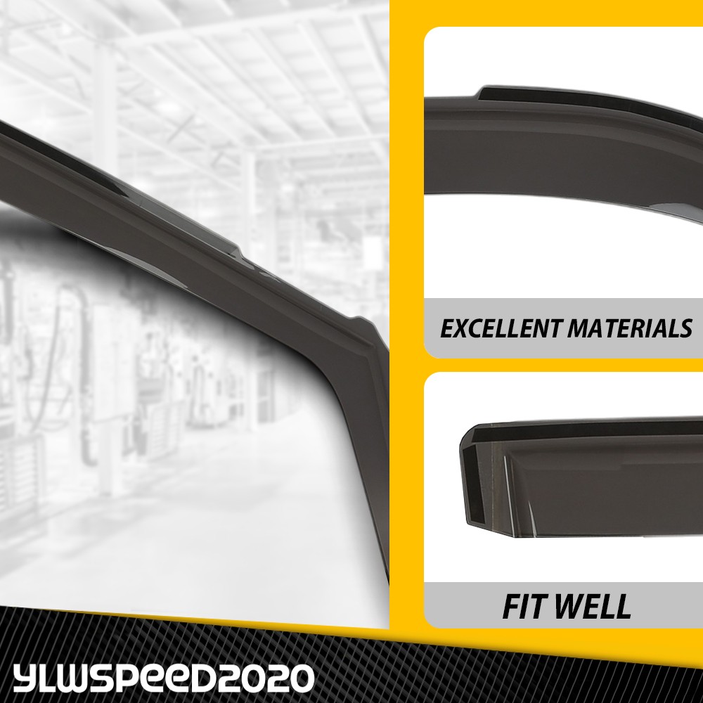 Fit 2017-2022 Ford F250-F550 Super Crew Cab In-Channel Window Visors Rain Guards