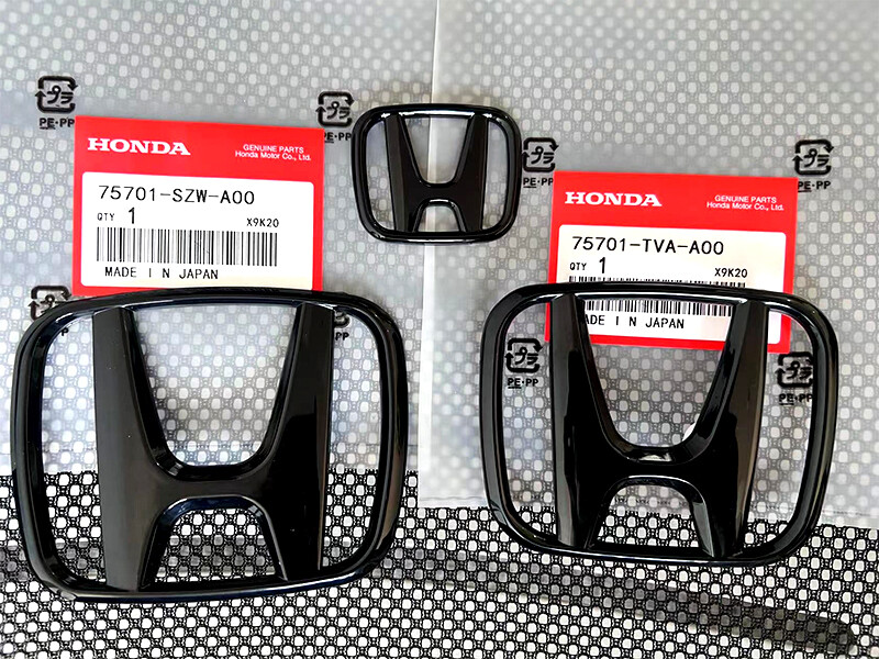 3Pcs Front Rear Steering Emblem Black H For Accord Sedan 4Dr 2008-2017