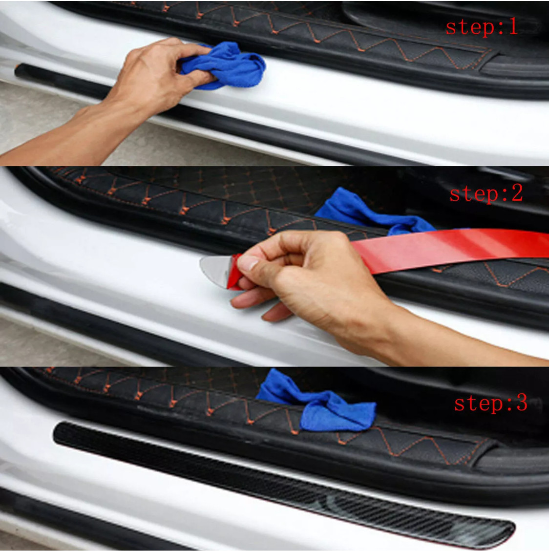Carbon Fiber Car Door Welcome Plate Sill Scuff Cover Panel Sticker For CAMARO SS