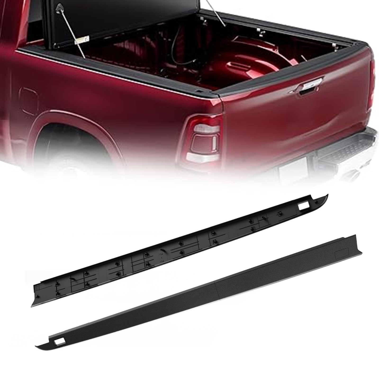 Fit For 2009-2018 Ram 1500 5.7” Bed Rail Cap Molding Trim LH RH 68375098AA