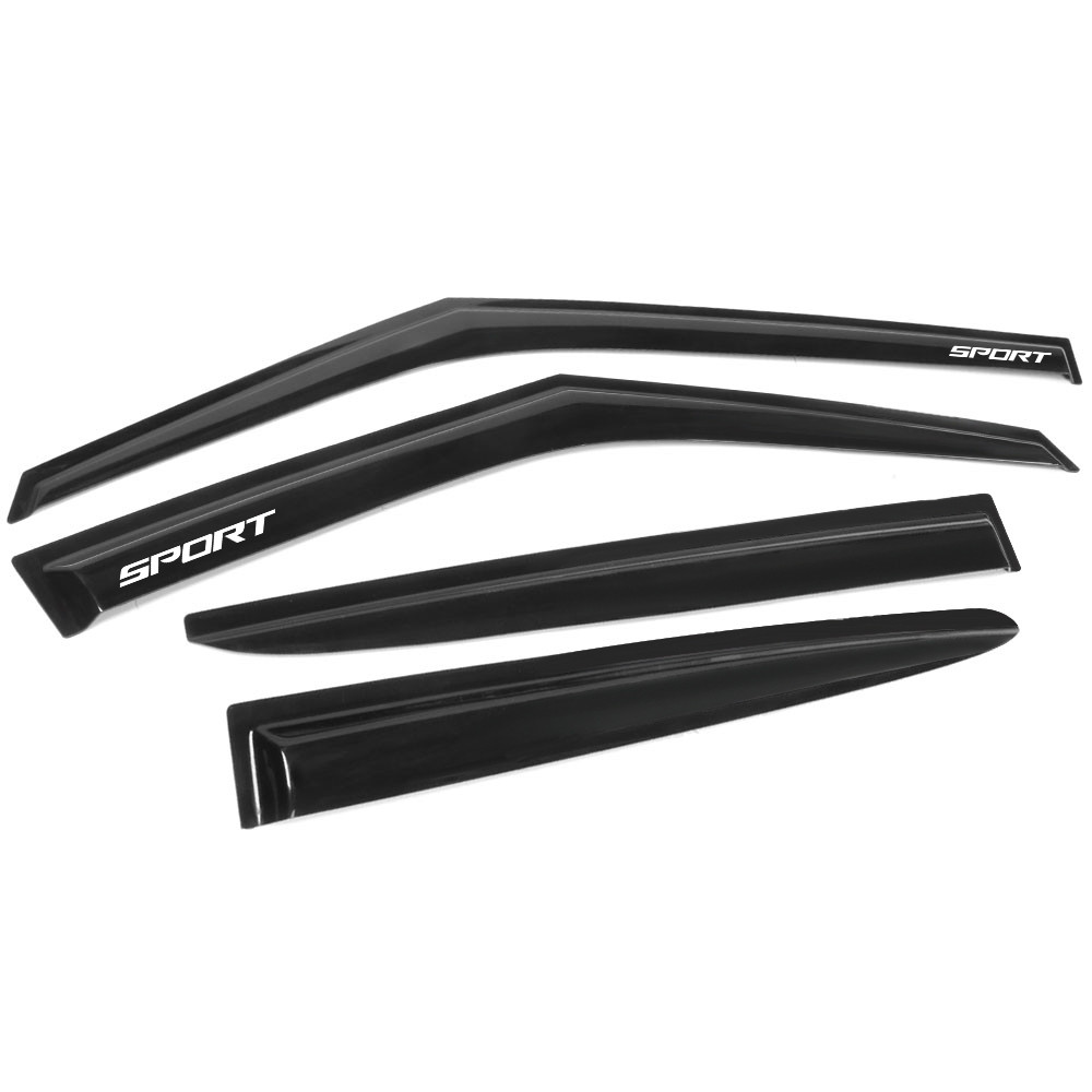 For 11-18 Hyundai Veloster Slim Style Window Visors Rain Shade Guard w/ emblem