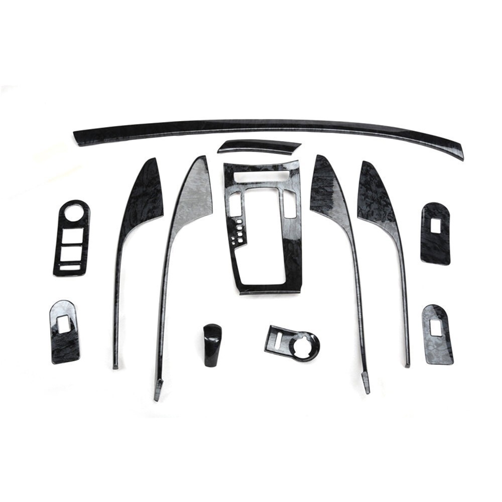 For Buick Lacrosse 09-12 Black Wood Grain Car Interior Moulding Decor Cover Kit