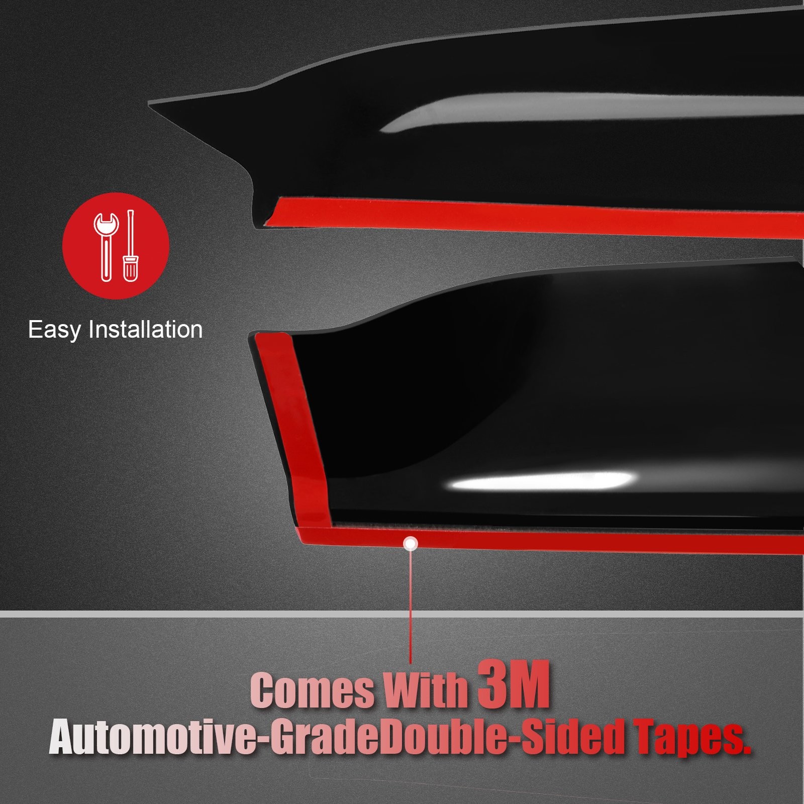 Rain Guard Tape-On Slim Style Window Visors For 96-00 Civic Coupe