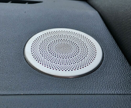 2PCS Silver Steel Frame Cover Trim For Ford Escape Kuga 20-21 Dashboard Speaker