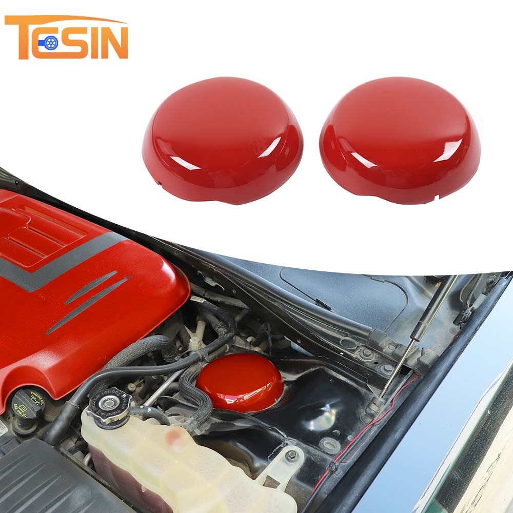 For 09+ Dodge Challenger Charger Red Engine Compartment Suspension Cover Decor