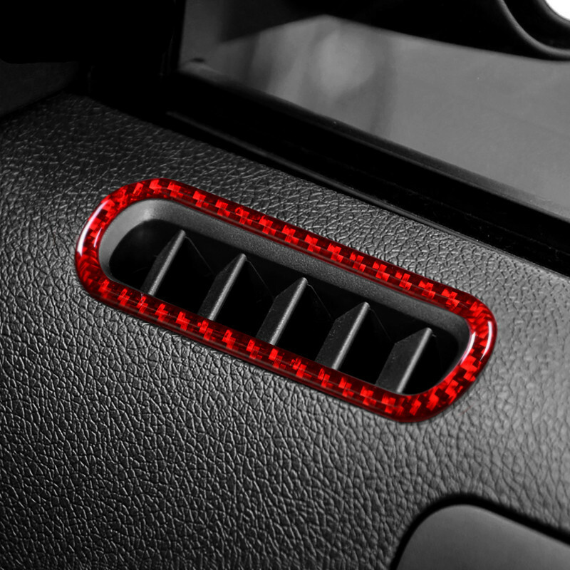 For Ford Mustang Red Carbon Fiber Car Door Air Vent Outlet Cover Trim 2009-2013