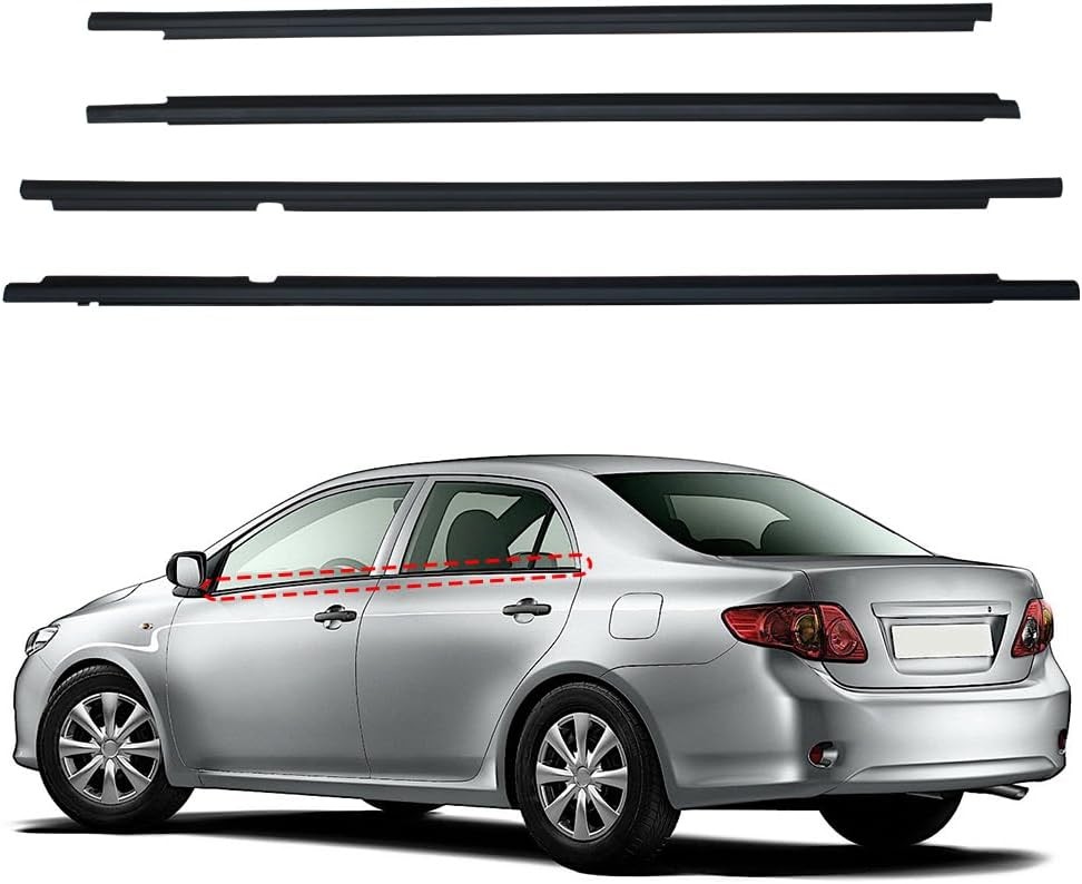 Door Window Weatherstrip Moulding Trim Seal Belt For 2003-08 Toyota Corolla