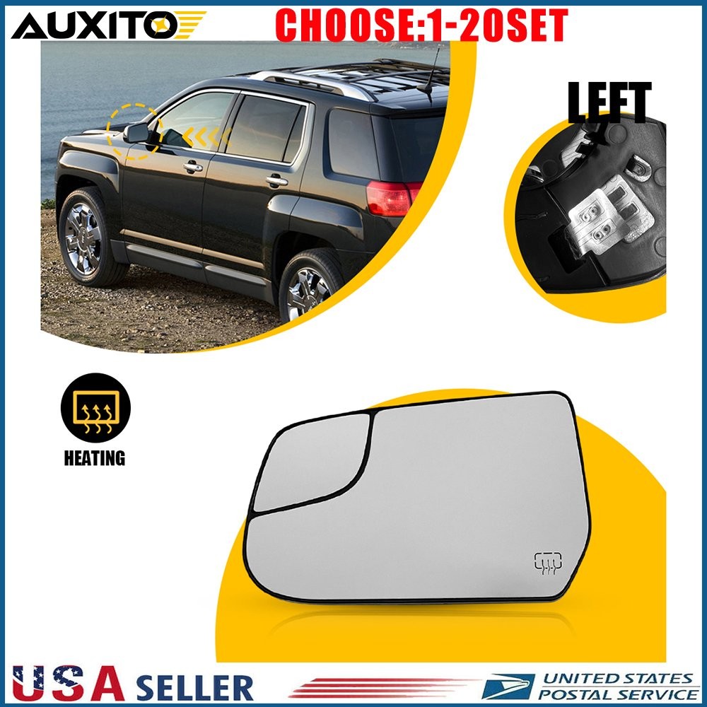 Fit 2010-2017 GMC Terrain Chevrolet Equinox Left Driver Heated Mirror Glass 1-5X