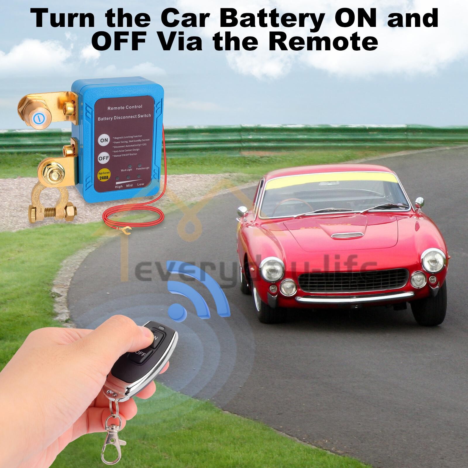 Car Battery Switch Disconnect Power Kill Master Isolator Cut Off Remote Control