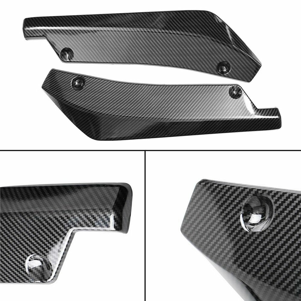 Rear Bumper Fin Canard Splitter Diffuser Valence Spoiler Lip Carbon Fiber Style
