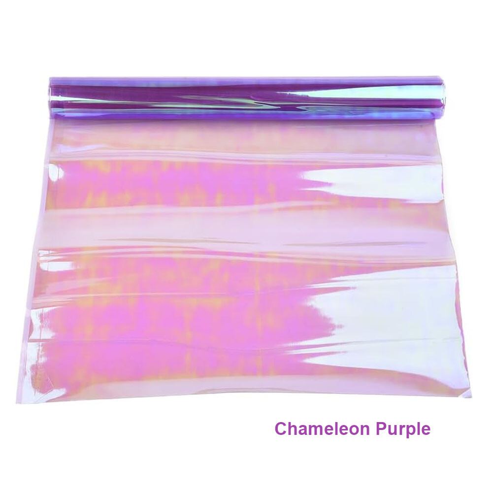 Car Self Adhesive Shiny Chameleon Headlights Tail Fog Lights Films Purple 100CM