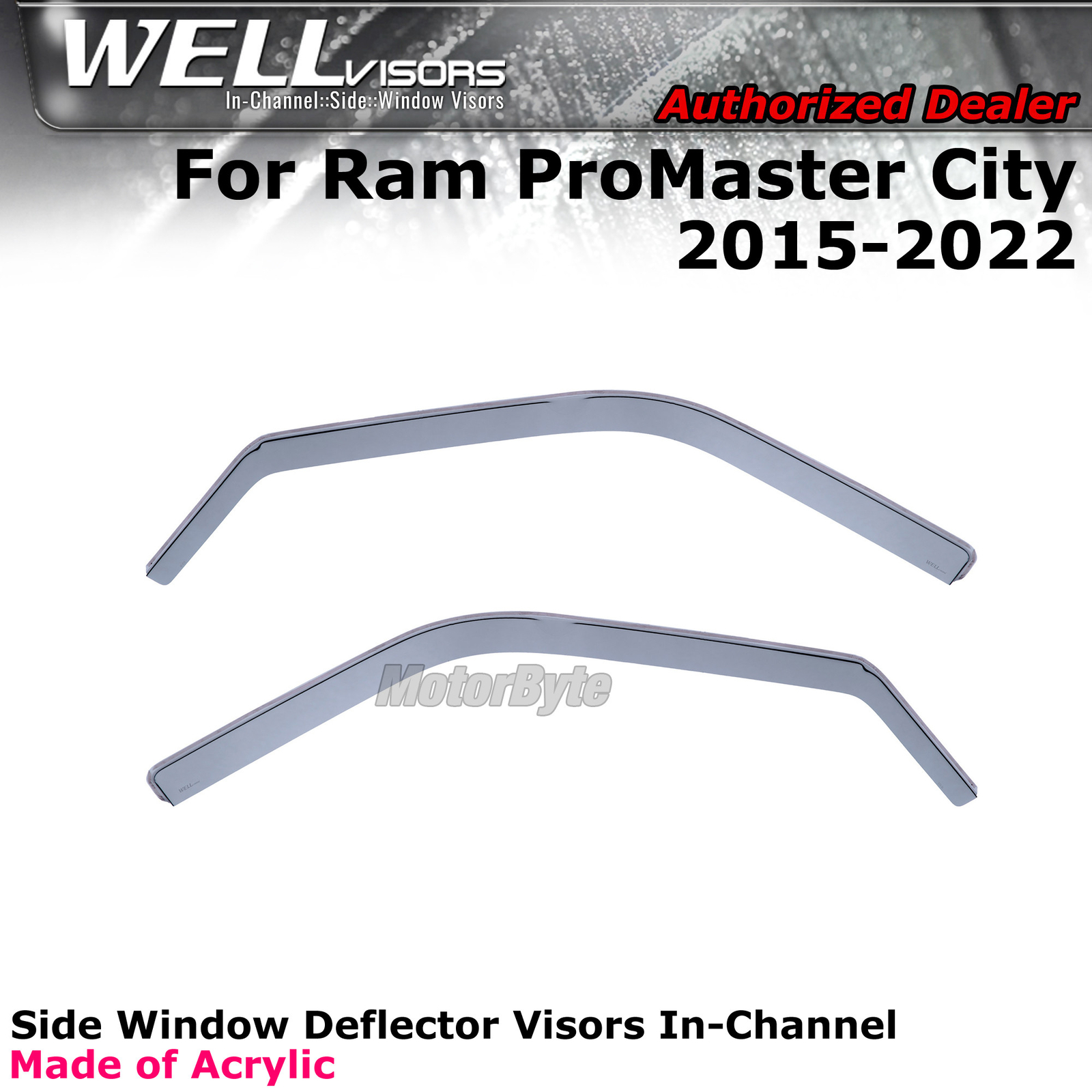 WELLvisors For Ram ProMaster City 2015-2022 Window Visors In-Channel Guards 2Pcs