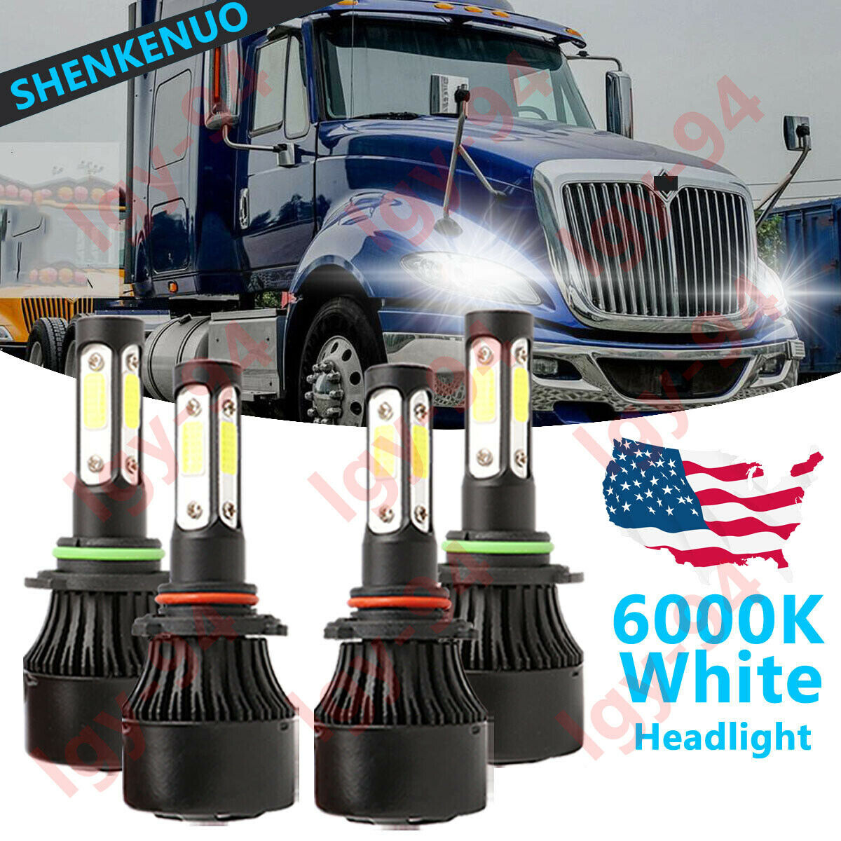 4Side 9005+9006 LED Headlight For International Truck Pro Star Prostar 2008-2016