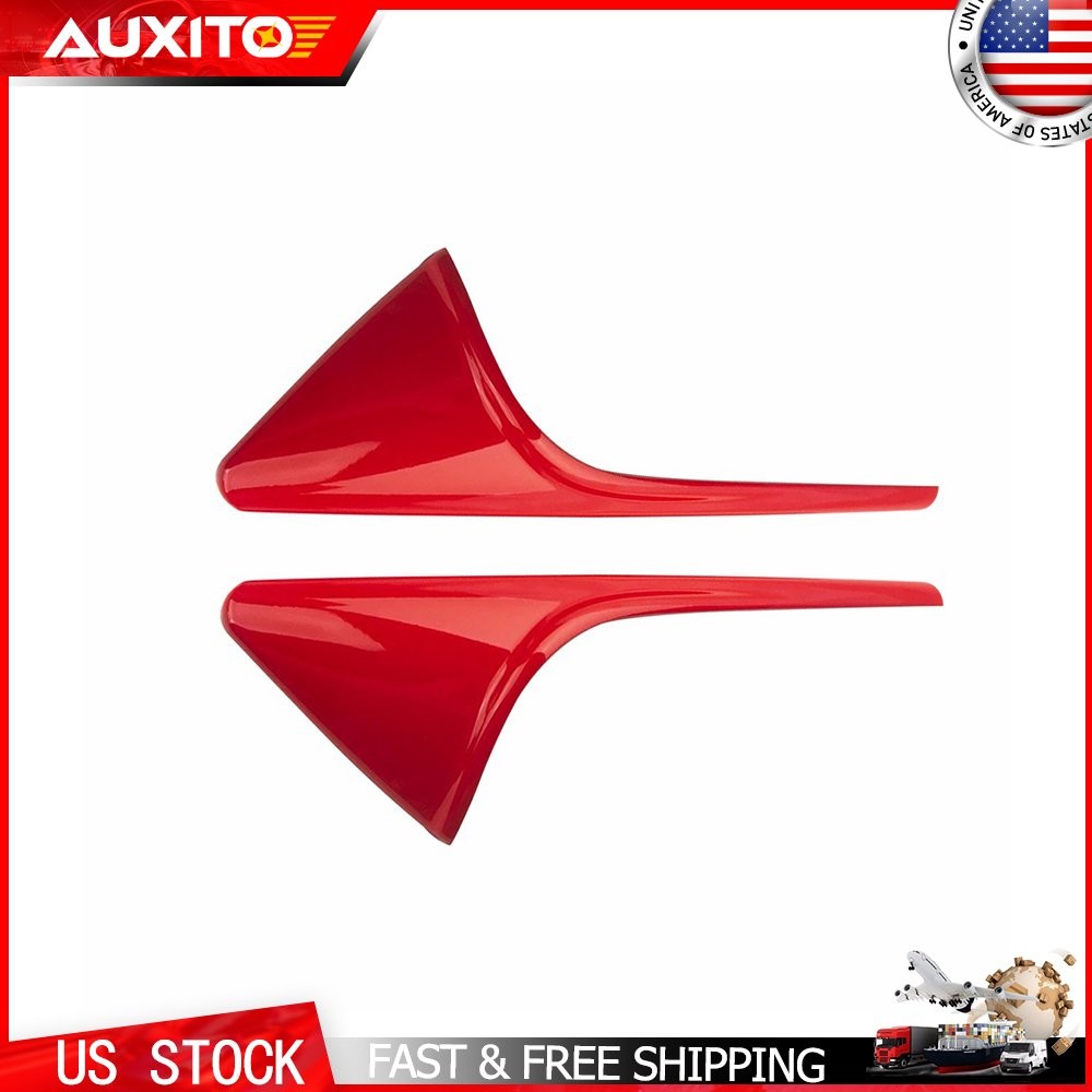 For Tesla Model Y 2020-2023 Glossy Red Side Camera Decor Trim Cover 2 Piece Set