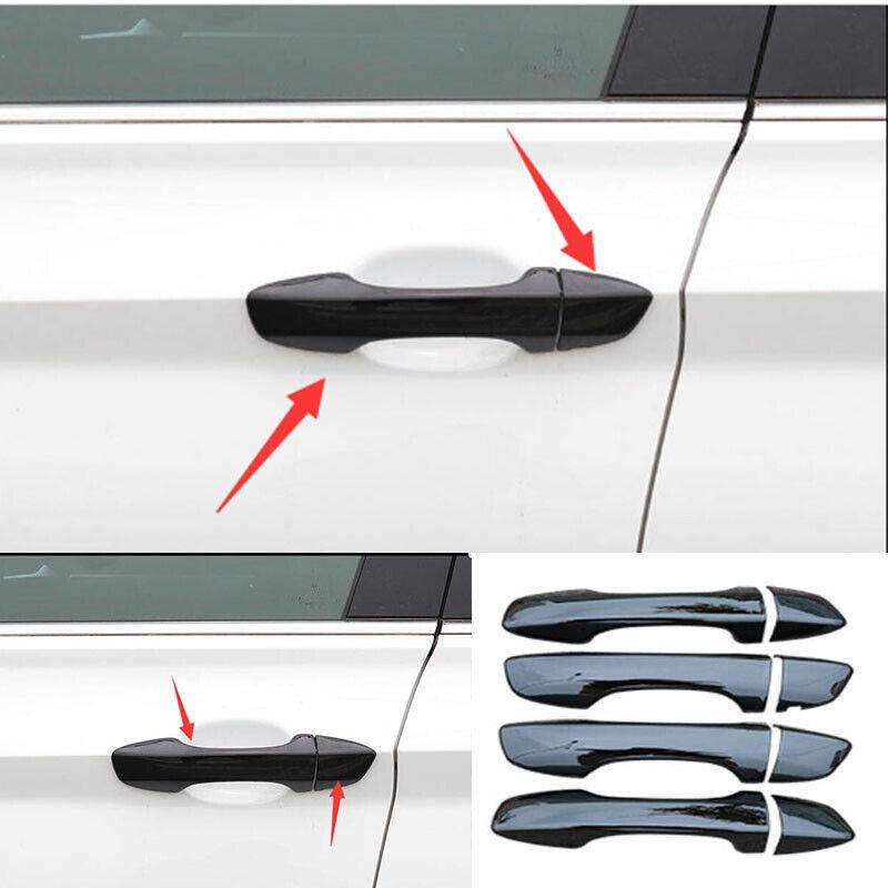 Polished Black ABS Exterior Side Door Handle Cover Trim For VW Jetta Mk7 19-21