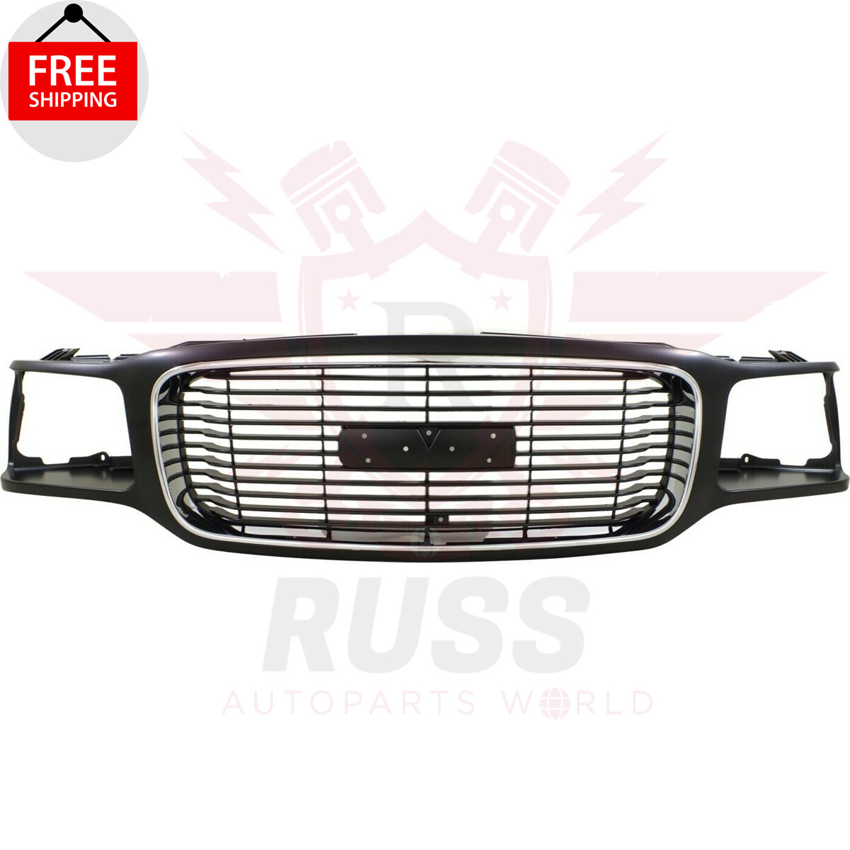 New Front Grille Chrome Shell Black Insert Fits 1992-2000 GMC Yukon GM1200447