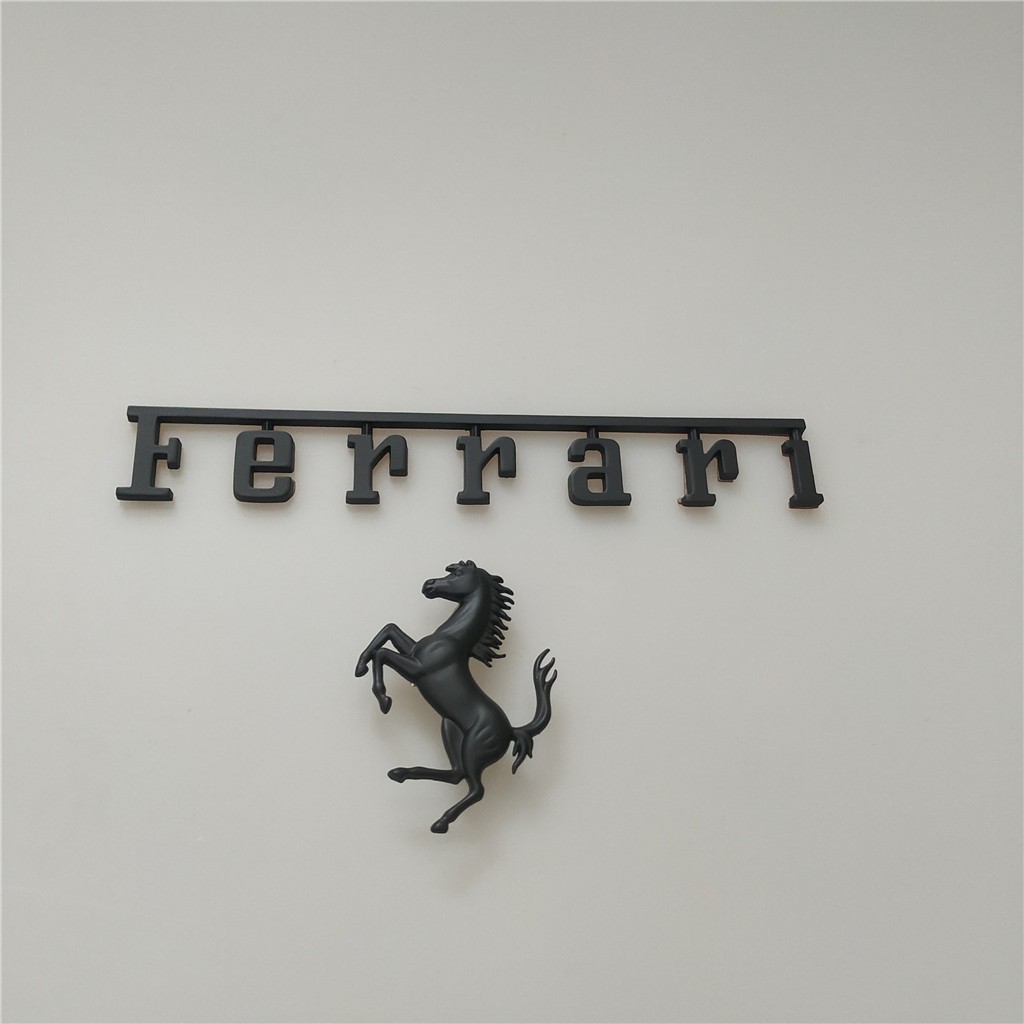 296GTB Rear Black Horse Badge Script Emblem Set–Car Logo Replacement Accessories