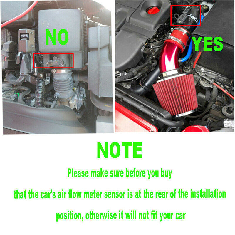 Cold Air Intake Filter Induction Kit Pipe Power Flow Hose System Car Auto Part