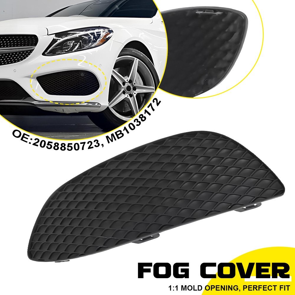 For C300 2015-2018 Mercedes-Benz Front Light Fog Vent Covers Grille Trim LH Side