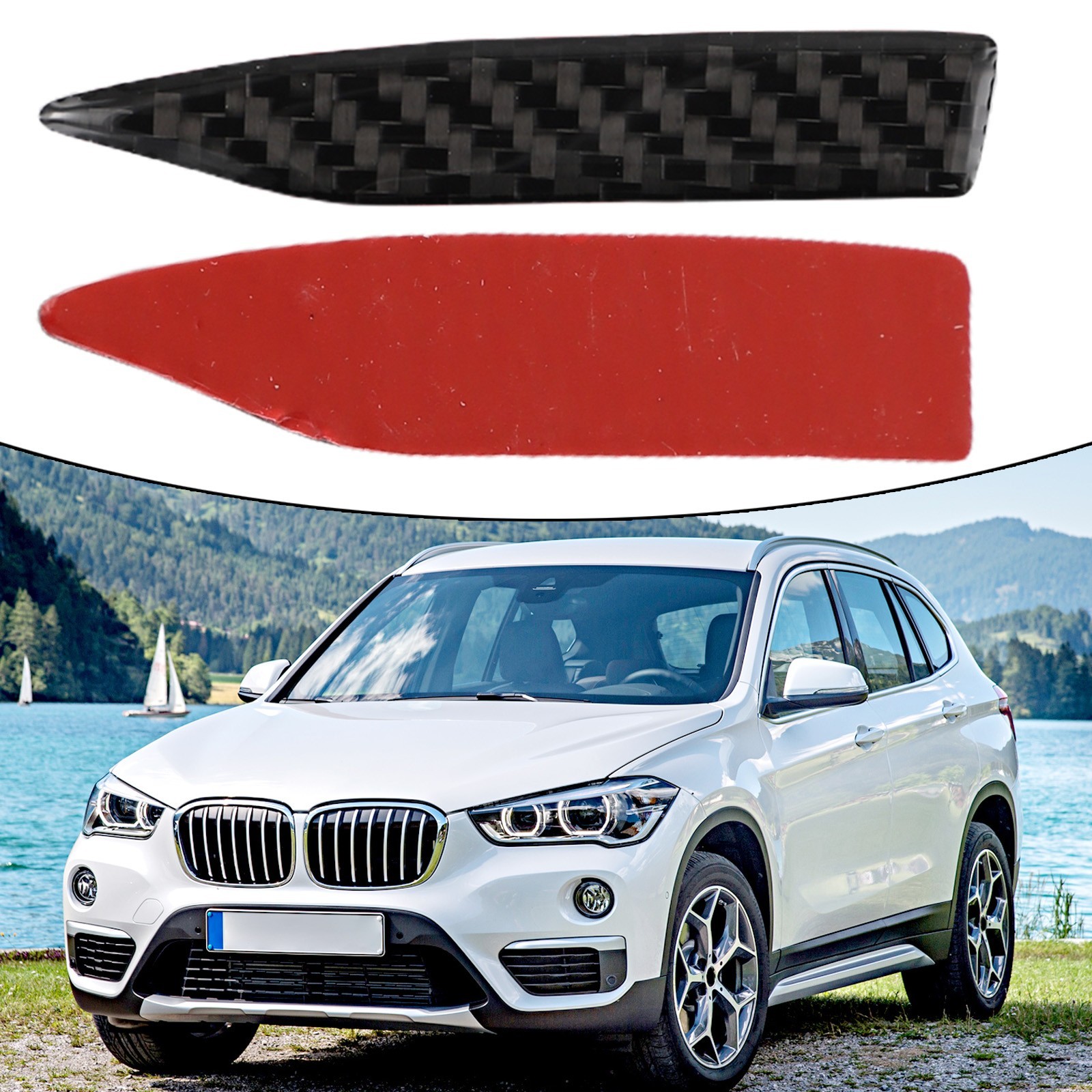 2* Carbon Fiber Look Auto Car Rearview Mirror Trim Side Mirror Protector Guard