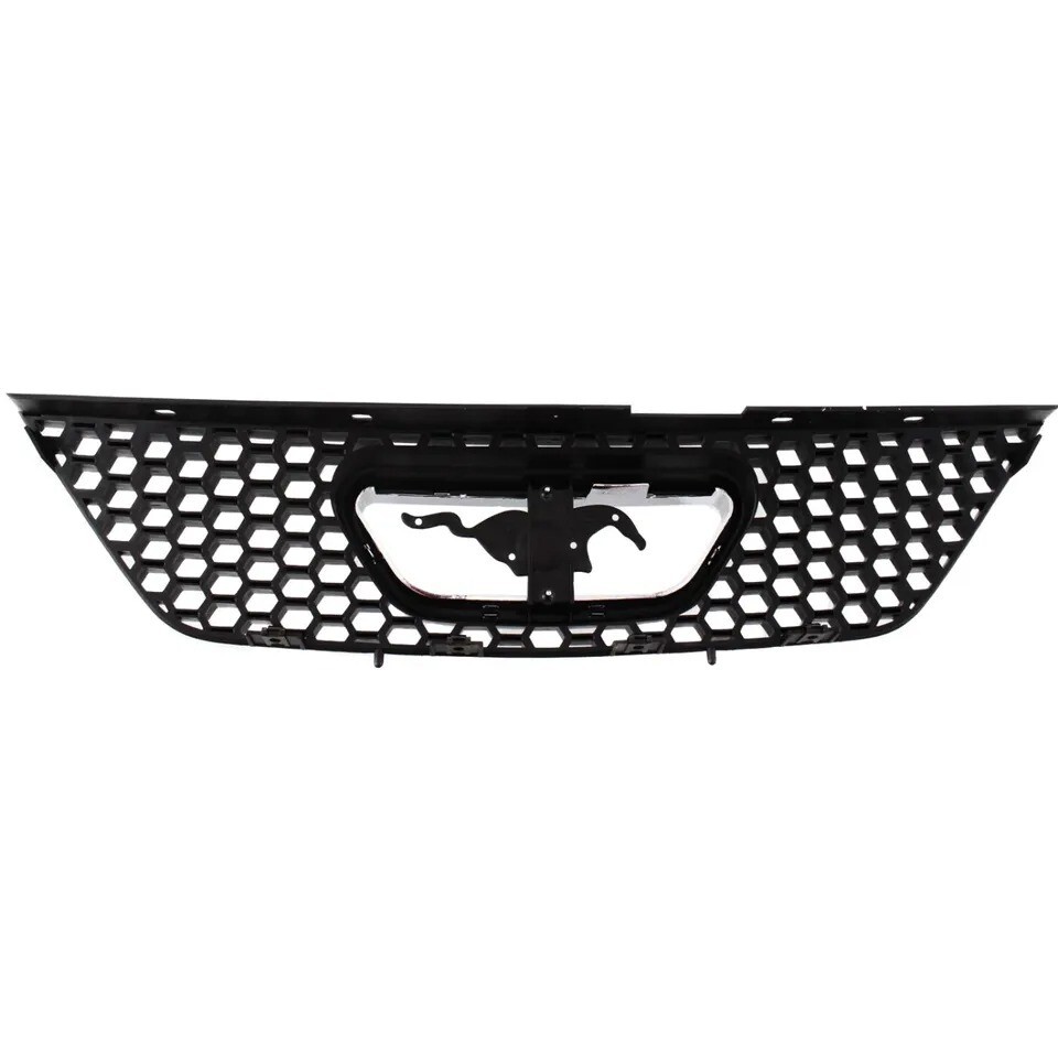 New Front Grille Black With Chrome Trim Fits 1999-2004 Ford Mustang FO1200357