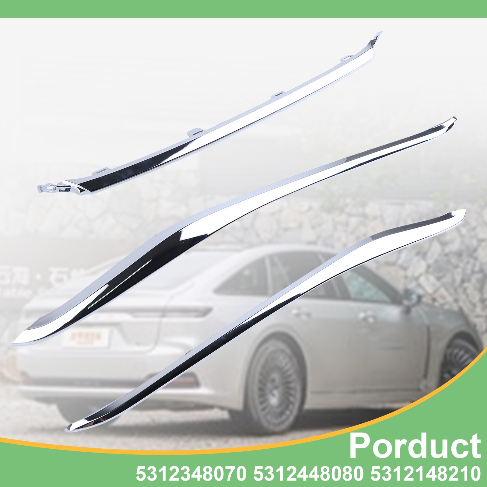 3PCS Grille Trim Set For Toyota Venza 2021-2024 5312348070 5312448080 5312148210